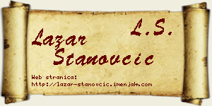 Lazar Stanovčić vizit kartica